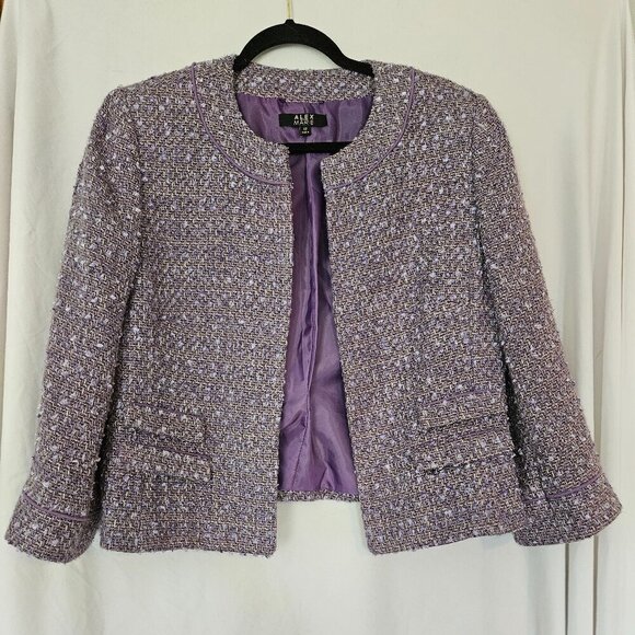 Alex Marie Purple tweeded blazer Size 12 - Picture 1 of 10